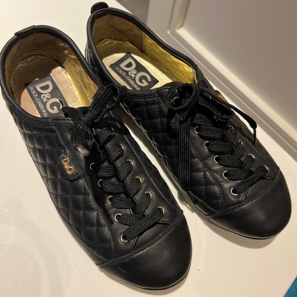 Black D&G leather Sneakers dolce & Gabbana size 40